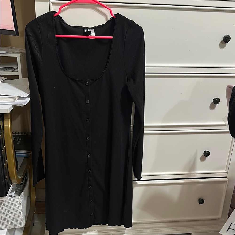 Black Button-Down Dress